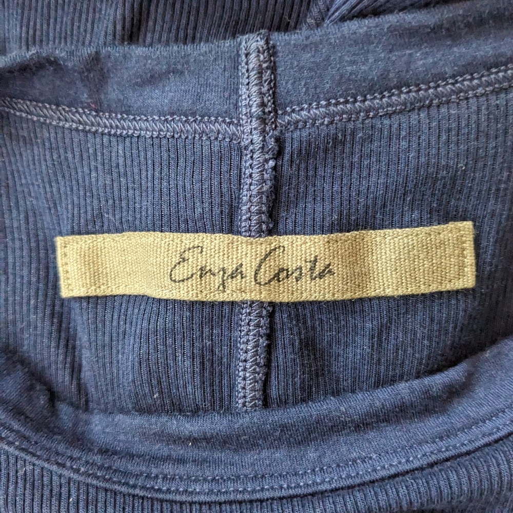 Enza Costa INTERMIX Ribbed Navy Bodycon T-shirt Dress S/M - Picture 5 of 10